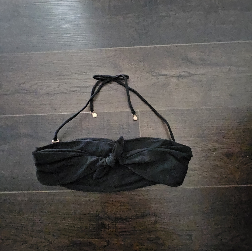 FREE w/purchase.Black Knotted Bandeau Top Swim Suit